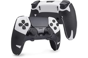 TALONGAMES Controller Grips Compatible with PlayStation 5 DualSense Edge, Anti-Slip, Sweat-Absorbent, Textured Skin kit, for PS5 Controllers Handle Grips, Buttons, Triggers, D-pad (Pro - Black)