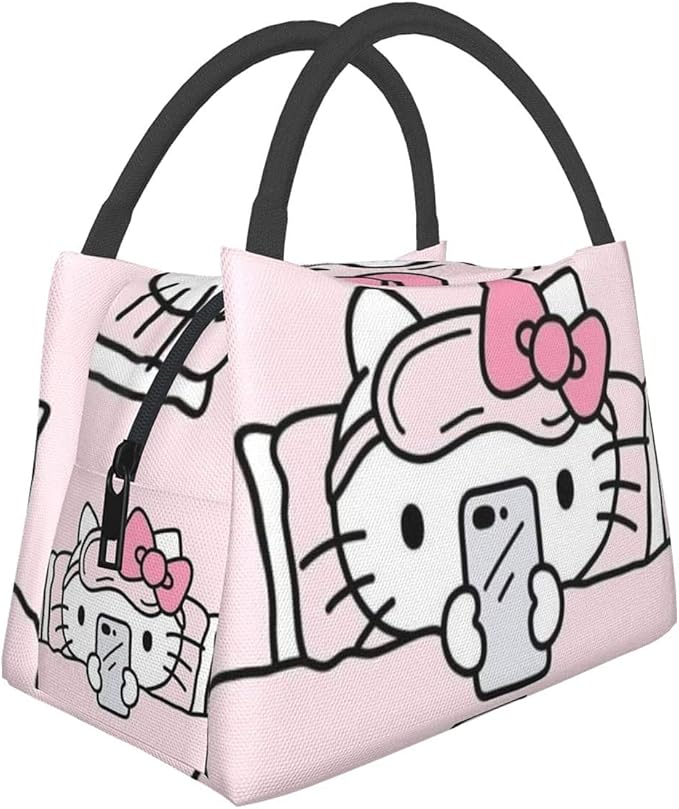 Portable Tote Bag Lunch Bag,Hello Kitty Lunch Box Insulated Lunch