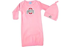Future Tailgater Ohio State Buckeyes Baby Layette Gown and Knotted Cap Set 0-3 Months