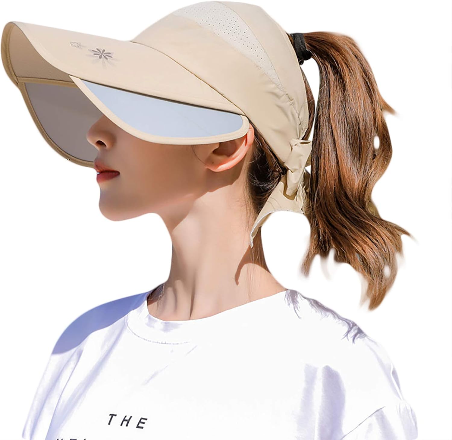 Peicees Wide Brim Visor Hat for Women Sun Protection Baseball Cap for