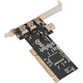 1394 Firewire Card, PCI 3 Ports Expansion Card, with 1 Lane PCI Express with 2.5GB/s Full Duplex Channel, for Desktop PC and DV Connection Application