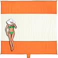 WEKAPO Beach Blanket Sandproof Waterproof, Extra Large Beach Mat, Oversized & Compact Sand Free Mat Quick Drying, Lightweight & Durable with 6 Stakes & 4 Corner Pockets