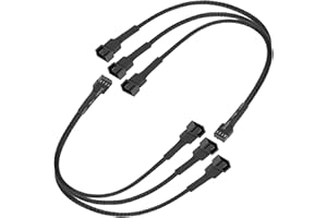 upHere PWM Fan Extension Cable,PC Fan Splitter Cable Converter for Computer Case 4-Pin/3-Pin Cooling Fan Cable,12.2 inch (5-P