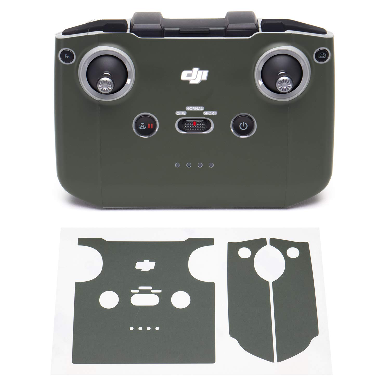 Wrapgrade Skin Sticker Set Compatible with DJI Mini 2 | Remote Controller (ARMY GREEN)