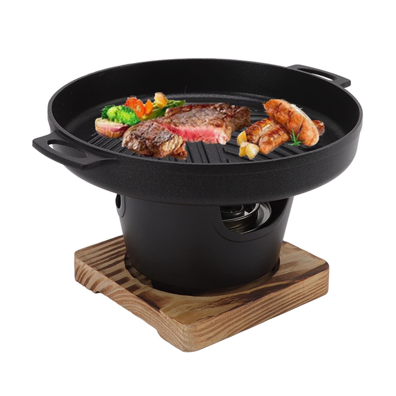 Mini BBQ Grill Stick Proof Smokeless Japanese Tabletop Grill Indoor Small Barbecue Pot Korean Family Barbecue Stove Portable Tabletop Barbecue Grill for Camping Picnic (HN BBQ18D)