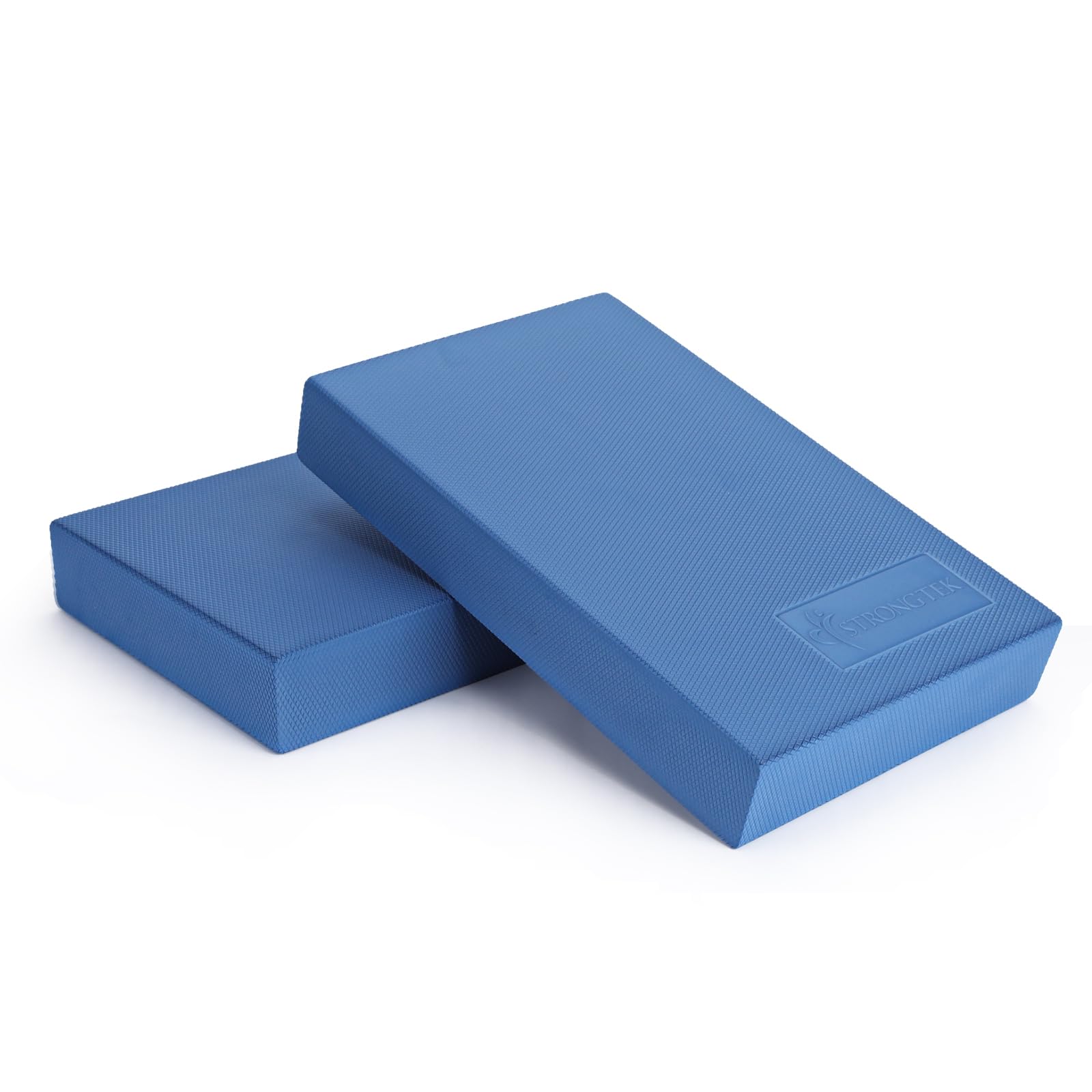 Photo 1 of StrongTek 2.5" Thick Balance Pads 2-Pack – Soft, Non-Slip Foam Blocks for Yoga, Balance Training, Stretching & Daily Mobility – Water-Resistant, Flexible Setup for Any Routine (Blue)