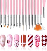 URAQT Nail Art Brushes Set 15pcs Painting Pen & 5pcs Dotting Tools Kit DIY view 6