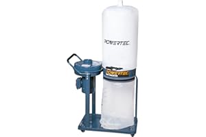 POWERTEC 1 HP Dust Collector with 1 Micron Dust Collector Bags and Mobile Base, Dust Collectors with 800 CFM for Woodworking Dust Collection System (DC1081)