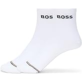 BOSS, 2-Pack Signature Logo Cotton Socks, white pebble, 6-9