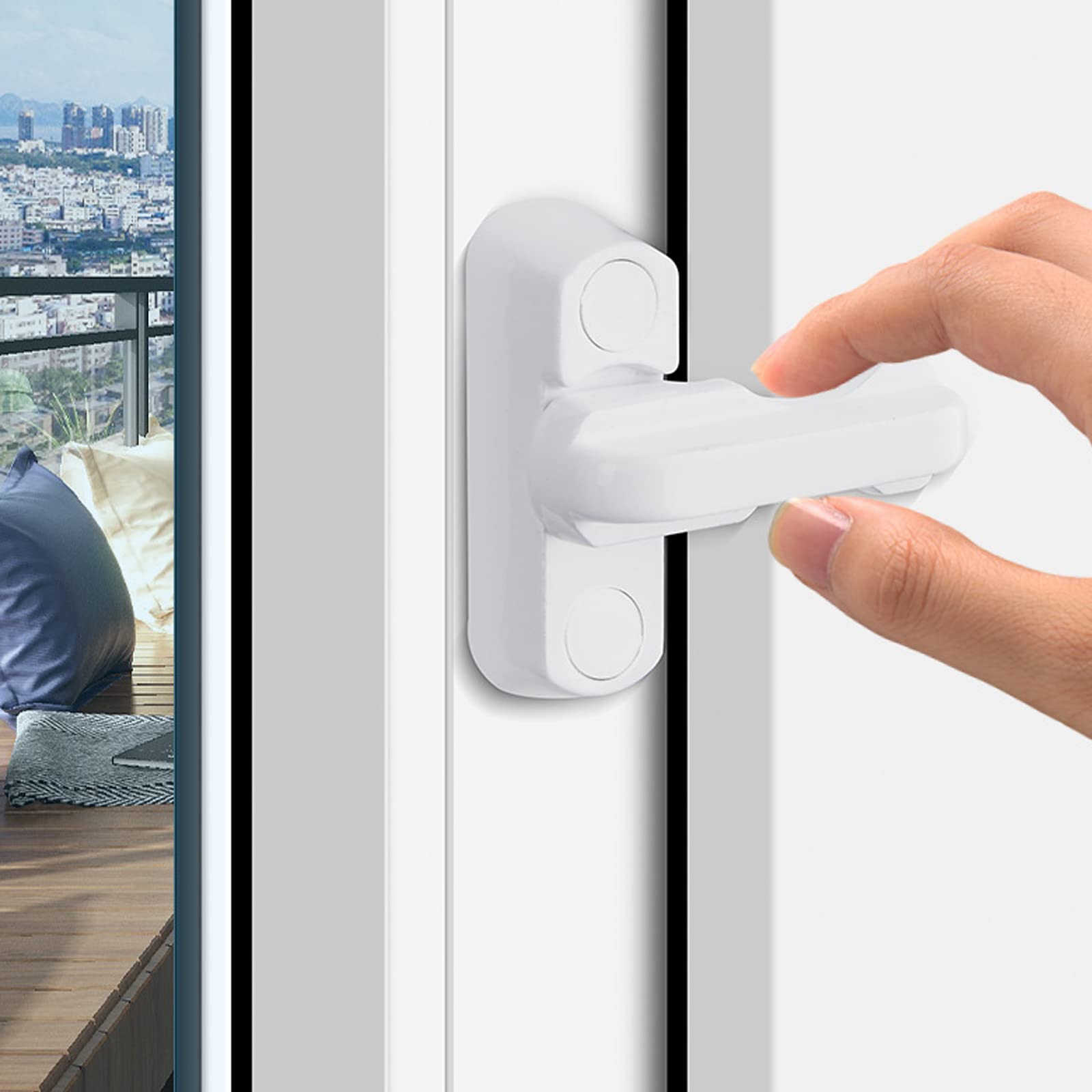 Window Sash Jammer,Window Locks+ Fitting Screws, Door Window Restrictor Security Locks for Kinds of UPVC/PVC Doors and Window Restrictor Lock (1PC)