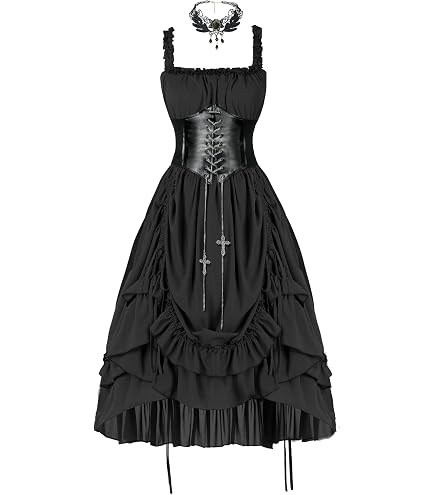 Woman's Steampunk Sally Costume, Brown/White, One Size : Clothing, Shoes & Jewelry