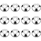 12 Pack Escutcheon Plate 1/2 Inch, Chrome Plated Stainless Steel Flange Cover for 1/2" Copper, PEX, CPVC Pipe Wall, Pipe Cove