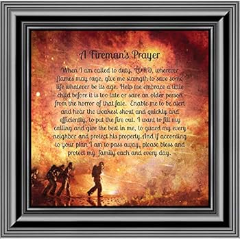 Elegantly Yours Fireman's Prayer, Picture Frame for Firefighter Gifts,10x10 8650B