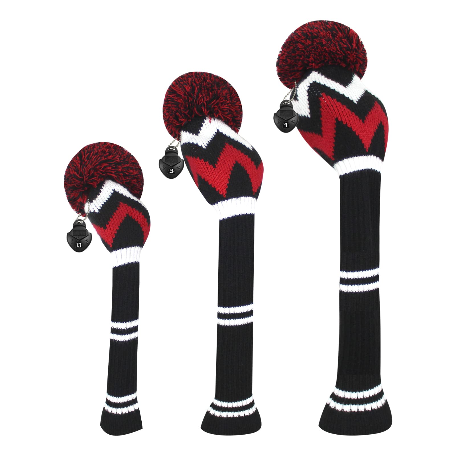 Scott Edward Knit Golf Headcovers Fits Well Driver(460cc) Fairway Wood and Hybrid(UT) for Woods Set of 3 The Perfect Change for Golf Bag
