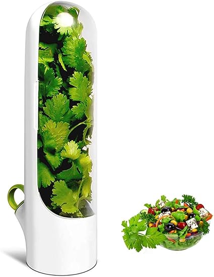 Amazon プレミアムバニラフレッシュキーピングカップ フレッシュハーブキーパー ハーブ貯蔵容器 蔵容器 コリアンダー ミント 食品保存容器野菜 保存ボトルキーピングボックスキッチンツール用品の緑を保ちます 保存容器 キャニスター