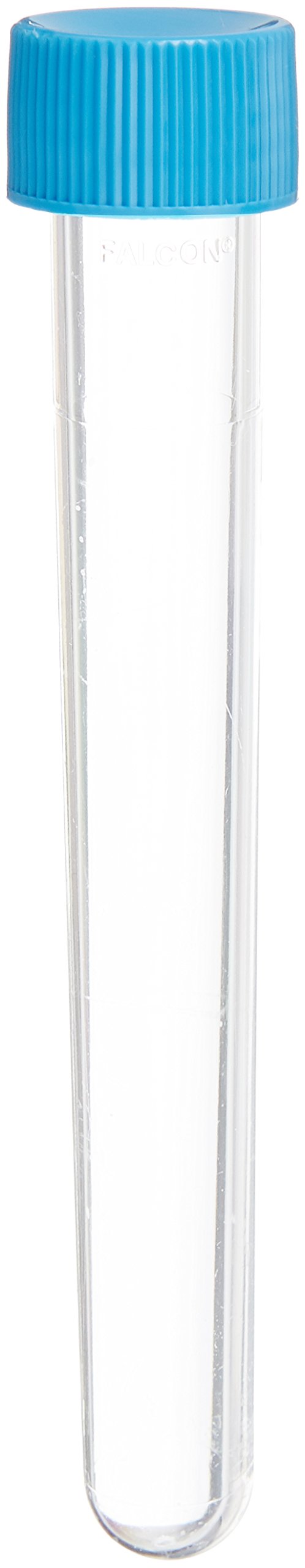 Corning Falcon 352027 Round Bottom Polystyrene Test Tubes With Blue Screw Cap, Sterile, 8 ml (Pack of 1000)