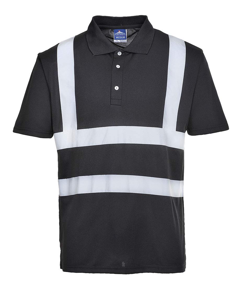 Portwest Iona Poloshirt, Size: 4XL, Colour: Black, F477BKR4XL