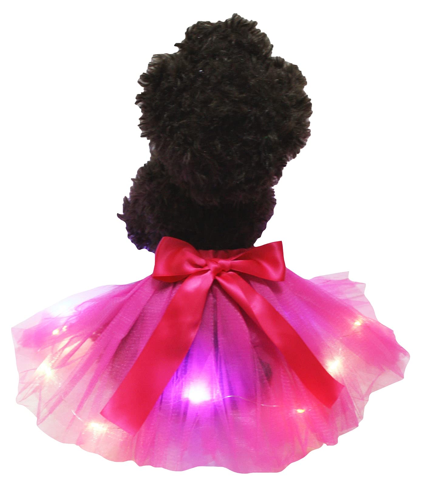 Petitebelle Single Color LED Lighting Puppy Dog Tutu (Hot Pink, Small)