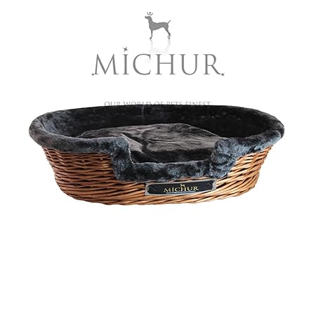 MICHUR LUMPI Tabak, Hundebett, Hundekörbchen, Katzenbett weide, Hundekorb Rattan, Katzenkorb, WEIDE, Rattan, Tabak, in versch