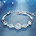 Jing Chow Women Love Heart Shaped Swaroski Elements Crystal Tennis Bracelet, 6.5