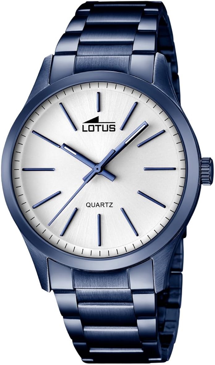 Precio Lotus Reloj para Hombres, Esfera de Cuarzo Blanco y Pulsera Plateada de Acero Inoxidable Azul 18163/1