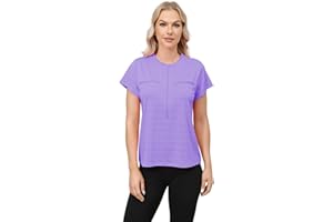 HORSSLE Women Chemo Shirts for Port Access 2-Side Snap Shoulder Surgery & Dialysis Recovery Shirts, Lightweight & Breathable