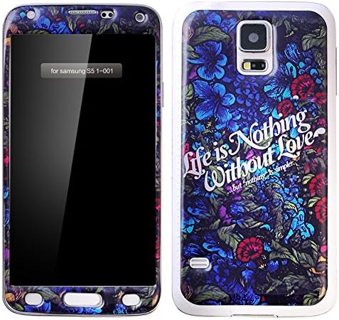 Seeme Ultra-thin Soft Gel Gloss Skin Fit Case Cover for Samsung Galaxy S5 G900h Full Body Protective Skins (Fits All Carriers) Front - Back 3d Protection (Purple pattern)