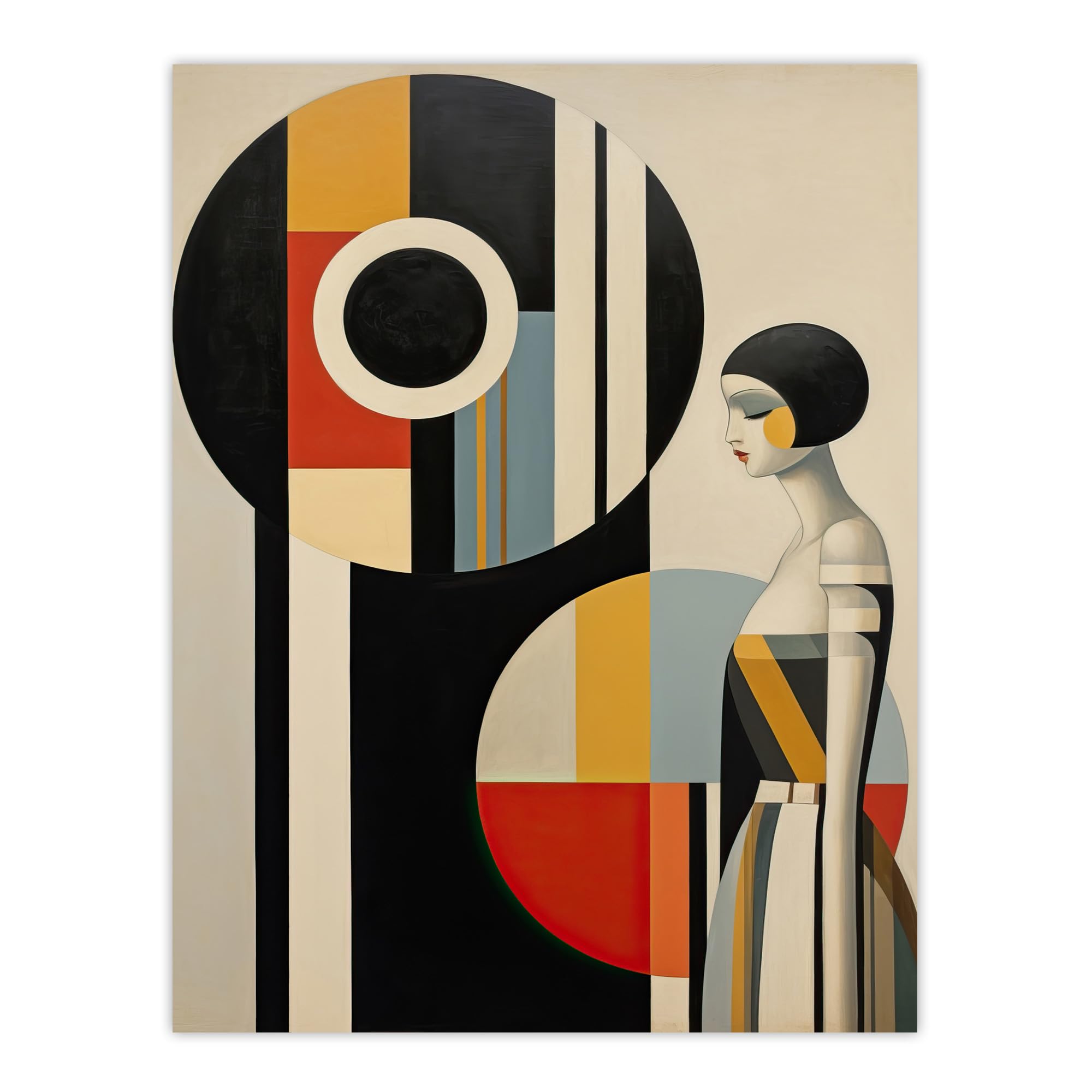 Wee Blue Coo Bauhaus Beauty Stylish Abstract Modern Large Wall Art Poster Print Thick Paper 18X24 Inch
