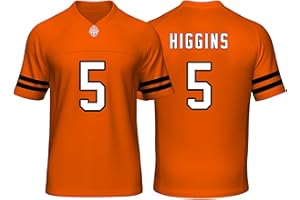 IKIIO Custom Mens/Youth Football Stitched T-Shirt for Sports Fan Black/Orange No Brand/Logos