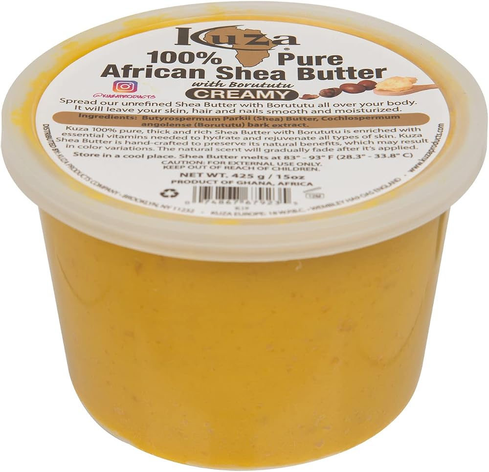 Kuza 100% African Shea Butter Creamy 15 OZ Unrefined Natural Moisturizer