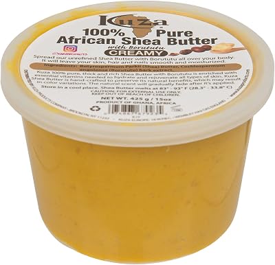 Kuza 100% African Shea Butter Creamy 15 OZ Unrefined Natural Moisturizer