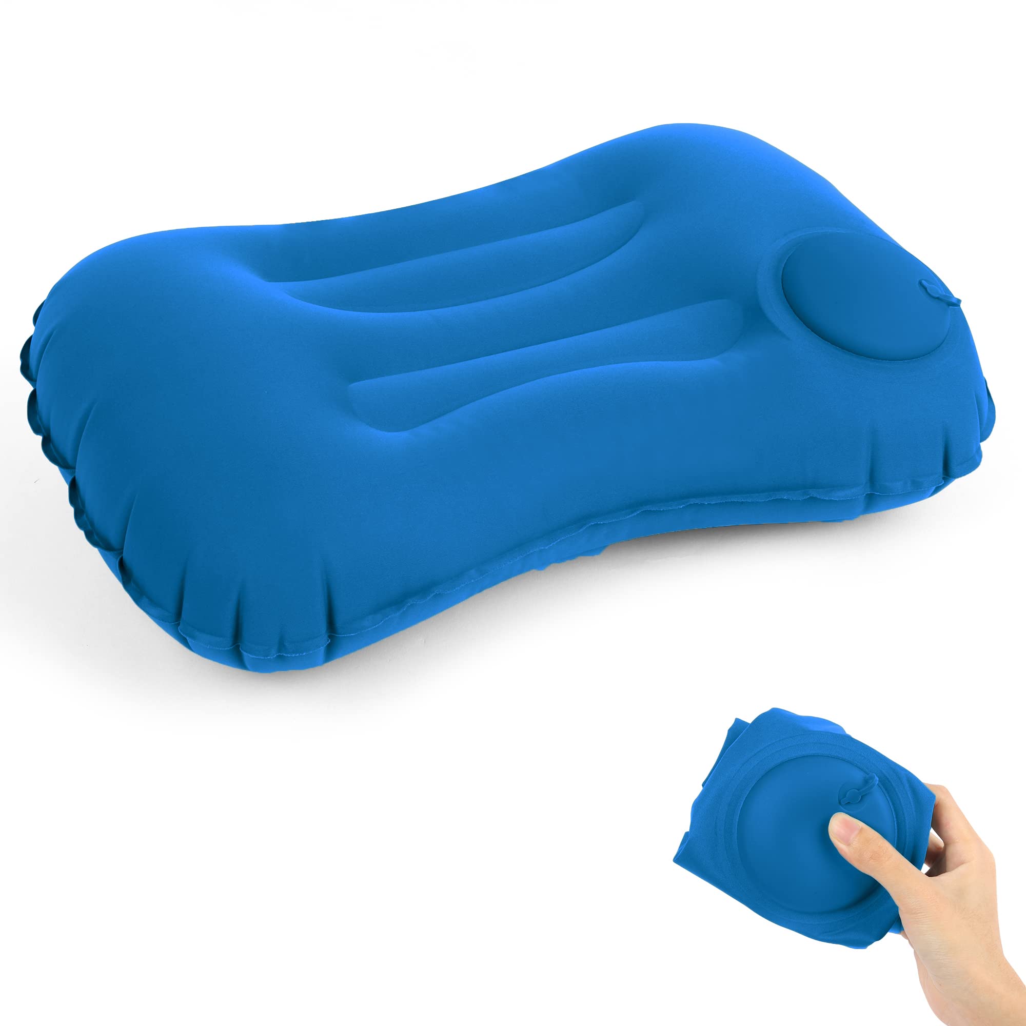 Kaket Inflatable Camping Pillow, Ultralight Inflating Pillow, Camping &Beach Travel Pillow, Ultra-light Camping Pillow for Adults & Kids (Blue)