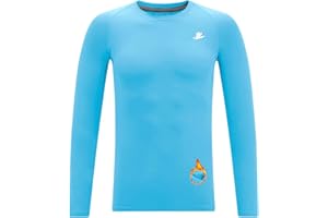 DEVOROPA Youth Boys Compression Thermal Shirt Long Sleeve Kids Fleece Baselayer Soccer Baseball Undershirt Slim/Regular/Husky