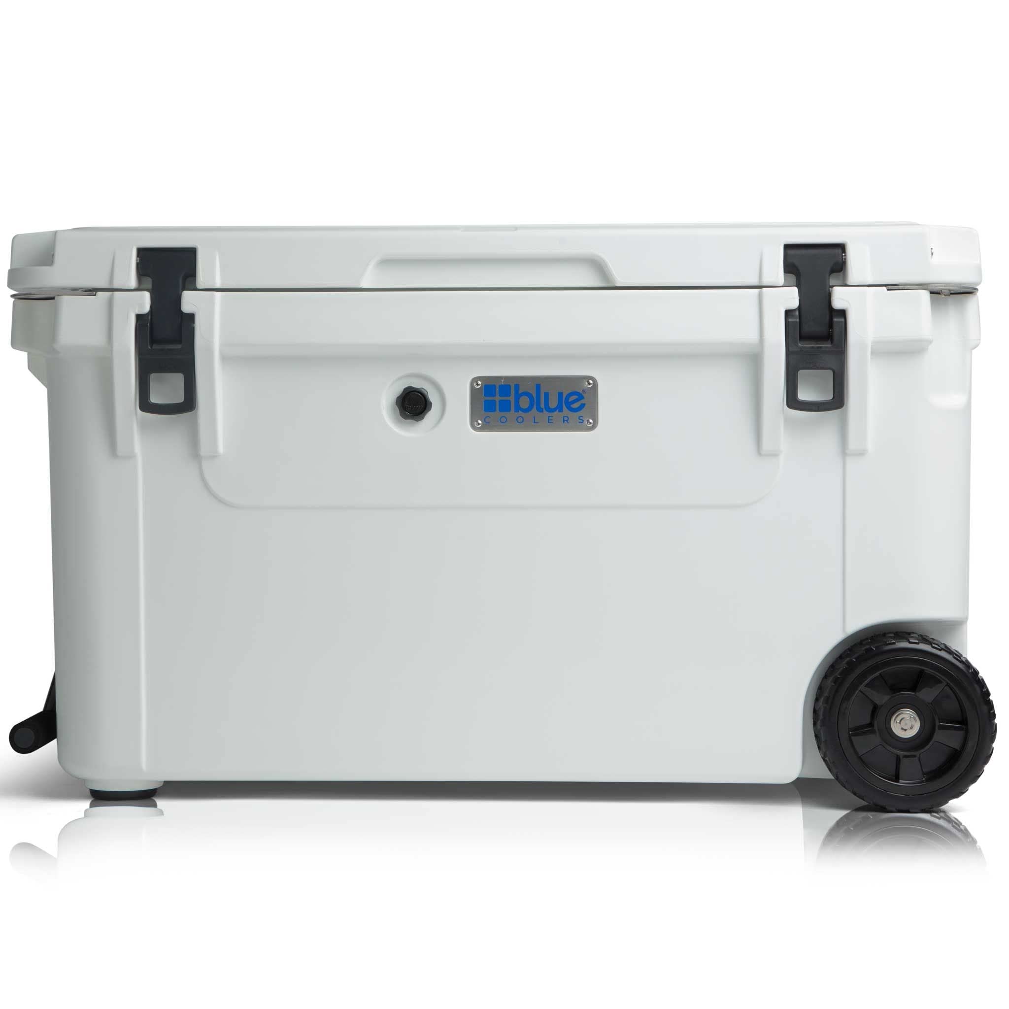 Photo 1 of Blue Coolers Ark Series with Wheels 110 Quart, Roto-Molded Ice Cooler | Large Ice Chest Holds Ice up to 10 Days | (White)