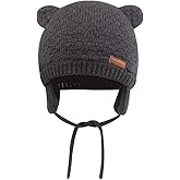 BAVST Baby Beanie Hat for Winter with Earfalp Cute Bear Kids Toddler Girls Boys Warm Knit Cap 0-2Years