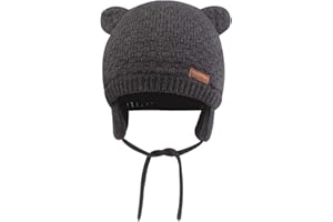 BAVST Baby Beanie Hat for Winter with Earfalp Cute Bear Kids Toddler Girls Boys Warm Knit Cap 0-2Years