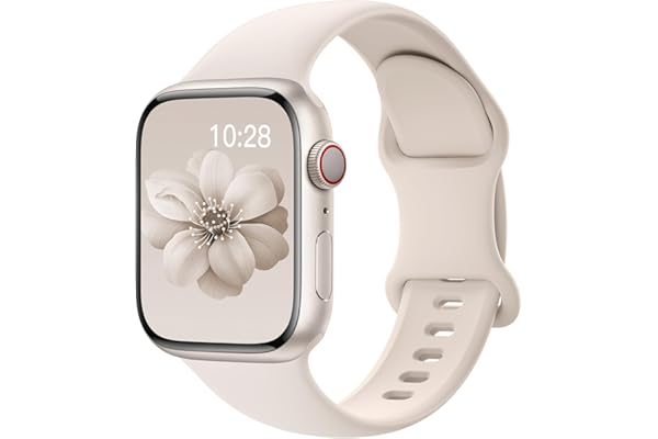 Pulseiras esportivas de silicone compatível com pulseiras de Apple Watch de 40 mm, 38 mm, 41 mm, 44 mm, 45 mm, 42 mm, 49 mm femininas e masculinas, pulseira de substituição esportiva macia e