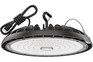 DEMILARE LED High Bay Light 200W, 30000LM 5000K Bright UFO High Bay Light [800W MH/HPS Eqv.] with 5' Cable US Plug, 100-277V ETL Listed Bay Lighting for Shop Garage Barn Warehouse