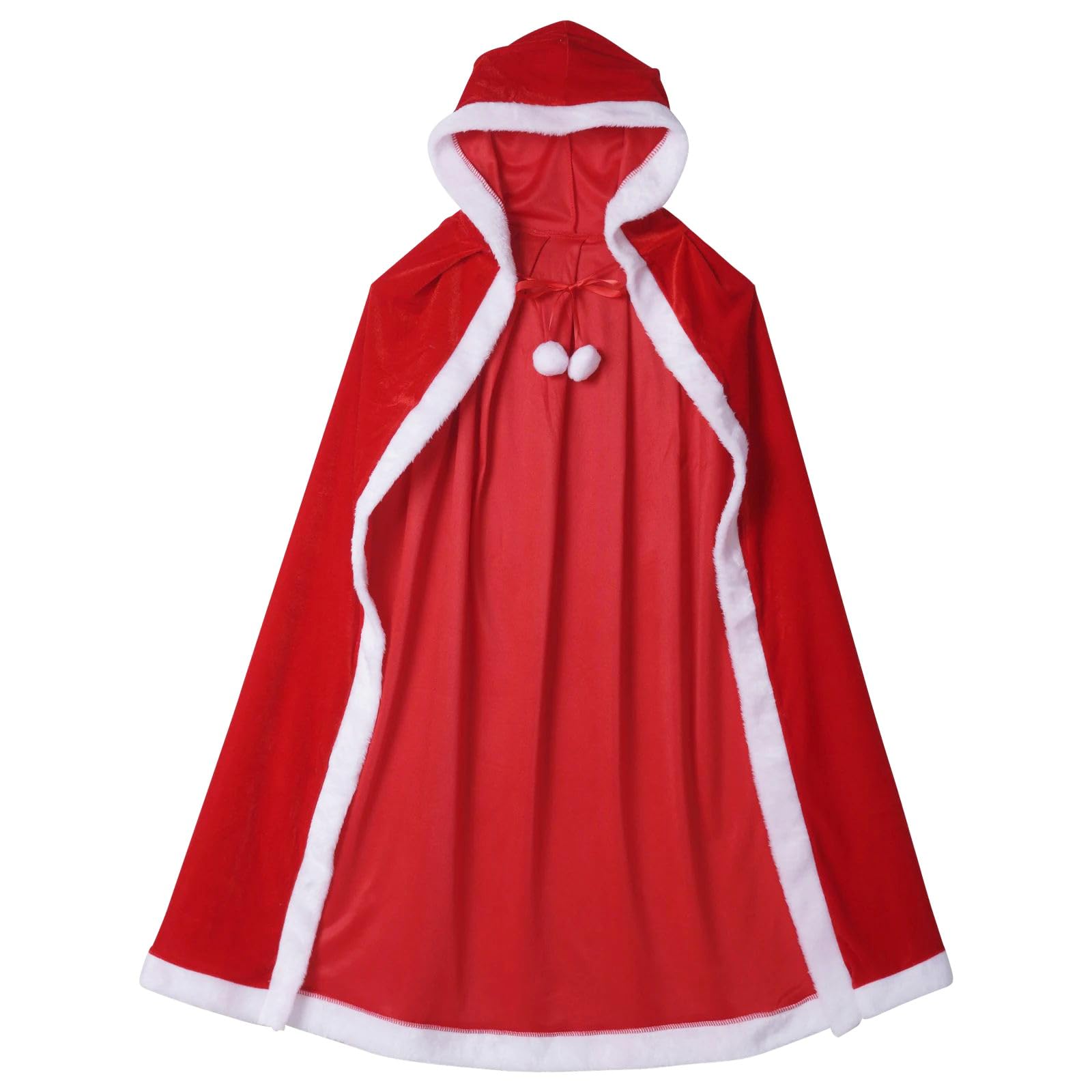 SUNTRADE Christmas Velvet Hooded Cape, Halloween Costumes Cloak Santa Xmas Velvet Hooded Cape Robe (150)