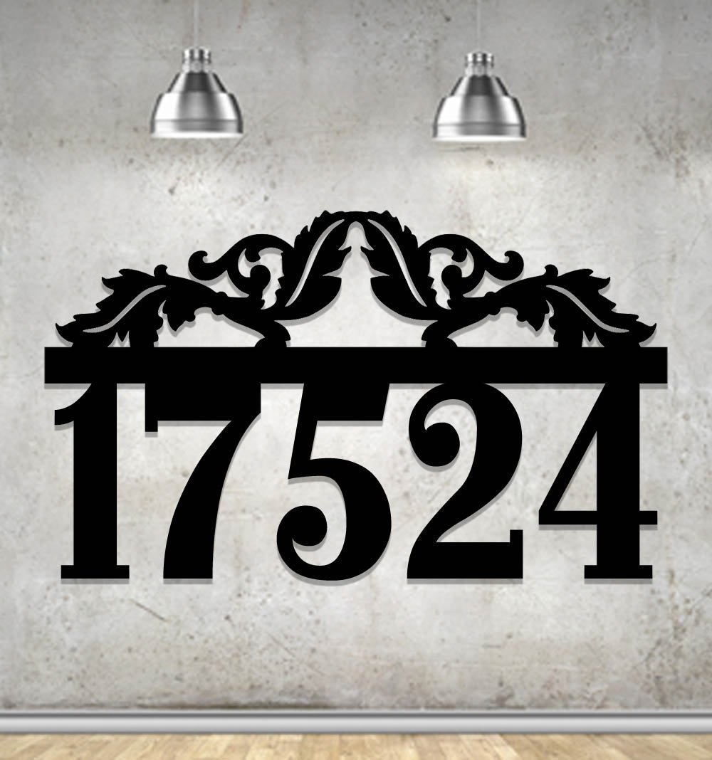 Leaves & Vines Custom Metal Steel Address Sign Large House