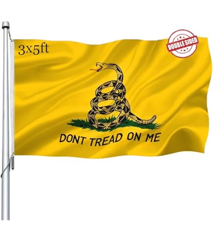 Bradford Bandeira Dont Tread On Me, 0,9 X 1,5 M Ao Ar Livre, Bandeira Gadsden Bordada, Resistente, Para Uso Externo, Bandeiras De Cascavel, Faixa Com 2 Ilhós De Latão