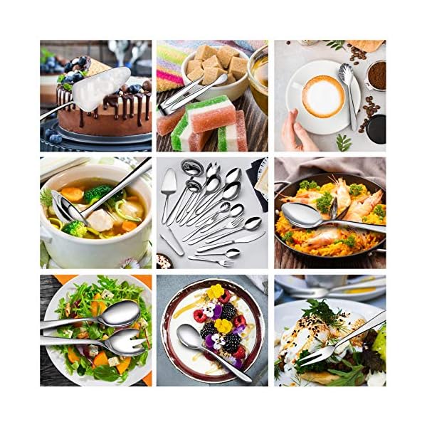 72-Piece Cutlery Set with Serving Utensils, Elegant Life Stainless Steel Flatware Silverware Set for 12, Tableware Eating Utensils, Dishwasher Safe