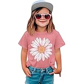 Ritatte Toddler Girl Flower Shirt Cute Daisy Flower Graphic T-Shirt Kids Boho Wildflower Short Sleeve Tees Summer Casual Tops