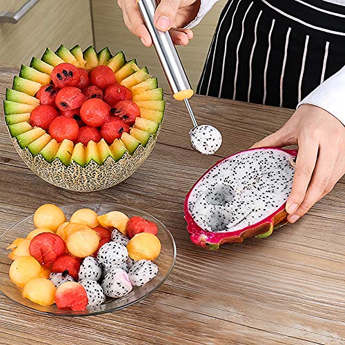 SZUAH Watermelon Windmill Cutter Slicer,304 Stainless Steel Watermelon Slicer Fruit Knife, with A Melon Baller Scoop & A Melon Slicer -Kitchen Gadgets Tools - Thumbnail 4