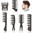 URAQT Hair Comb Set, 6Pcs Wide Tooth Hair Comb Styling Set, Professional Shaping & Wet Pick Pompadour Comb, Anti-Static Hairdressing Comb Curl Wet Comb for Men and Women Hair Hairstyle