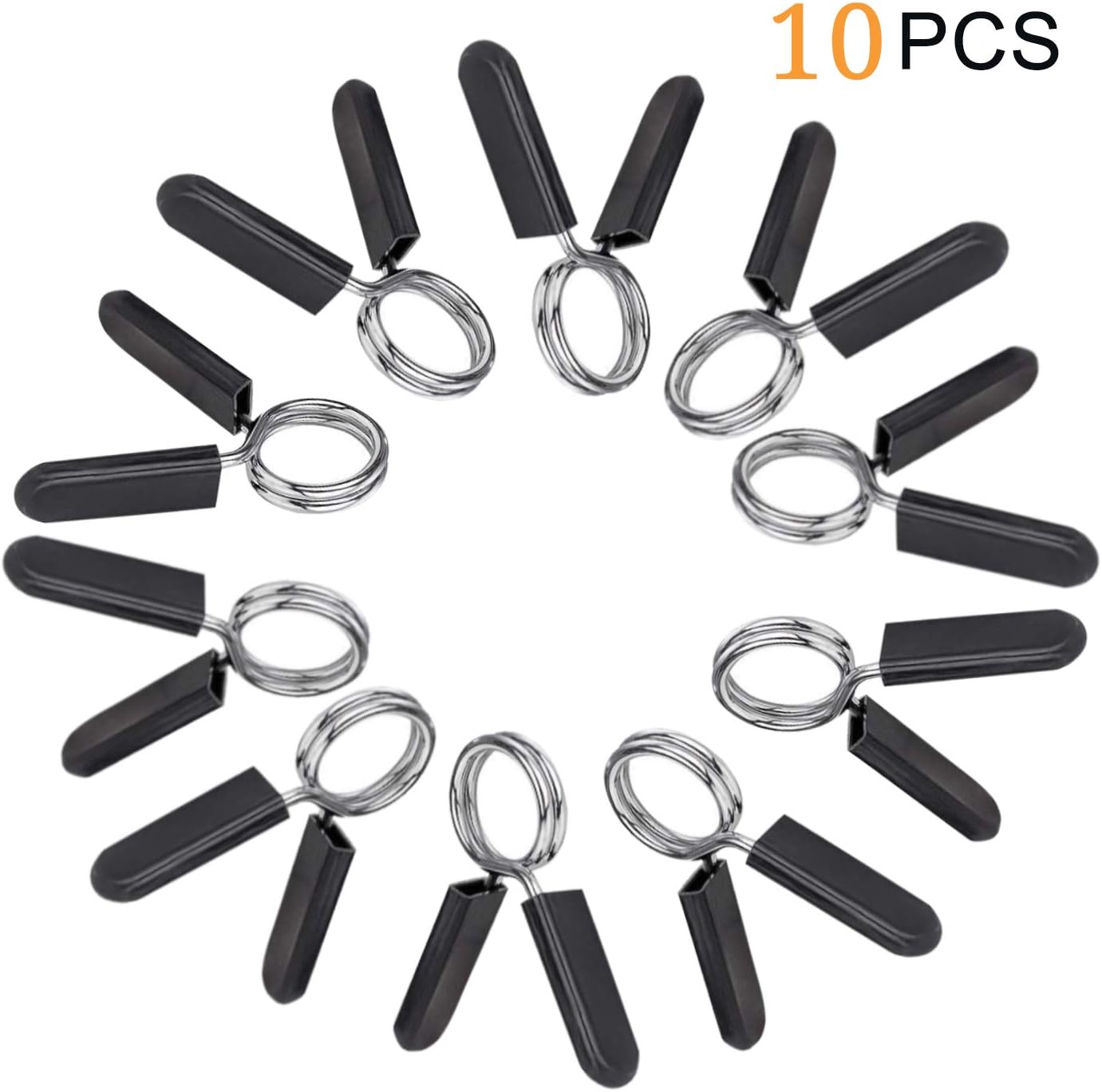 10 Pack 1 inch Barbell Clip Clamps for Standard Weight Bar