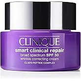 Clinique Smart Clinical Repair Broad Spectrum SPF 30 Wrinkle Correcting Cream with Peptides, Hyaluronic Acid + Glycerin | Protecting + Repairing