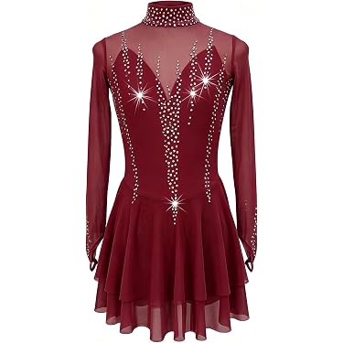 ice skating christmas dress Amazon Best Sellers: Best Girls' Dresses 26CXL55 24 Color:Autumn Fleur Navy beautiful ice skating dresses elegant evening dress 2025 ÉTERNE Black Turtleneck Maxi