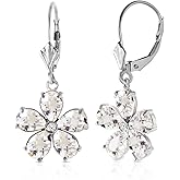 Galaxy Gold GG 4.43 Carat 14k Solid White Gold Share Your Story White Topaz Diamond Earrings