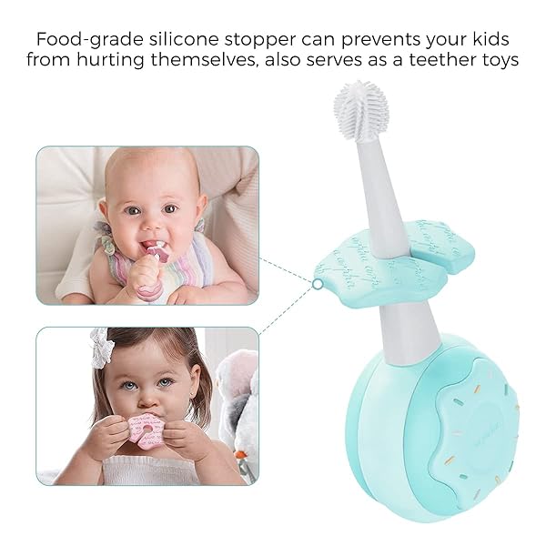 ARPHA RECHARGEABLE ELECTRIC TOOTHBRUSH FOR KIDS, AGES 1-8 CHILDREN MUSICAL TOOTHBRUSH, FUN APP FOR DENTAL EDUCATION, EASY CLEANING, 3 REPLACEMENT HEADS, IPX7 WATERPROOF, 2-MIN TIMER, BLUE